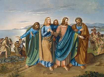 耶稣在海中​​加利利`Jesus At The Sea Of ​​galilee by Carl Oesterley