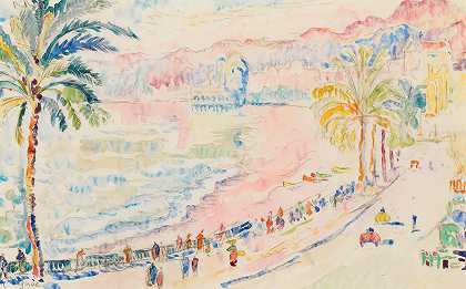 很好，英格兰大道`Nice, La Promenade Des Anglais by Paul Signac