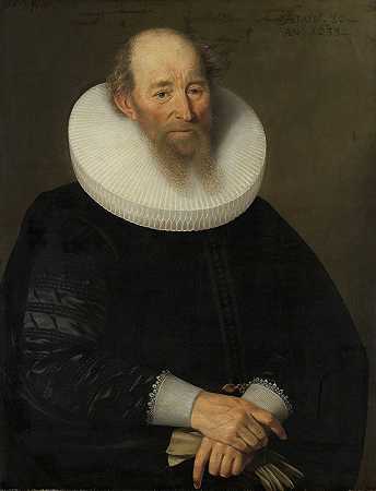 一位老人的肖像`Portrait of an Old Man (1638) by Samuel Hoffmann