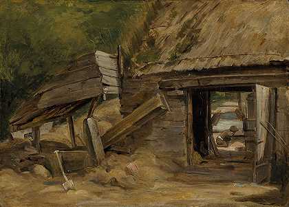 老磨坊棚屋，迪德姆`The Old Mill Shed, Dedham by John Constable