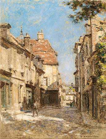 布尔日街`Street Presumed In Bourges (1919) by Léon Augustin Lhermitte