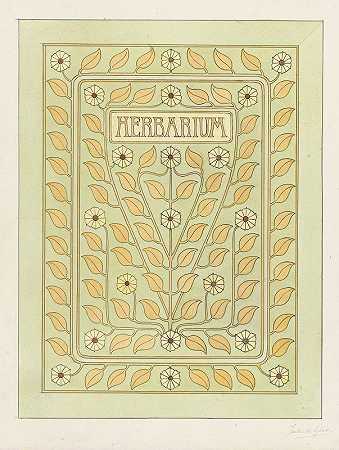 植物标本室的封面设计`Ontwerp voor een omslag voor een herbarium (1887) by Julie de Graag