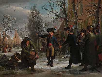 丹德斯将军向克拉延霍夫中校告别`General Daendels Taking Leave of Lieutenant~Colonel Krayenhoff (1795) by Adriaan de Lelie