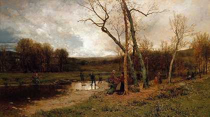 周六下午`Saturday Afternoon (1875) by Jervis McEntee