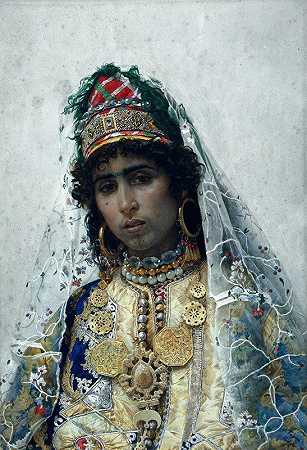伯伯新娘`Berber Bride (Circa 1896) by Josep Tapiró Baró