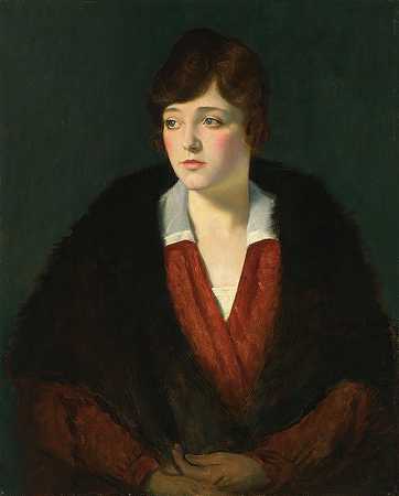 一位女士的肖像`Portrait of a lady (1919) by William Strang