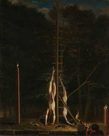 德维特兄弟的尸体`The Corpses of the De Witt Brothers (c. 1672 ~ c. 1675) by Jan De Baen