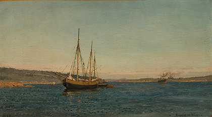 瑞典渔民，白人`Svenske fiskere, Hvaler (1898) by Amaldus Nielsen
