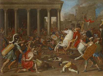 提多皇帝征服耶路撒冷`The Conquest Of Jerusalem By Emperor Titus by Nicolas Poussin