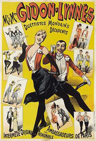 吉顿·林恩斯先生和夫人`Mr. And Mme. Gidon~Lynnes Duettistes Mondains Decadents (1880~1900) by Alfred Choubrac