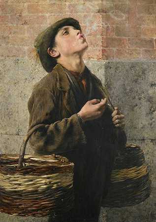 烟环（小斗士）`Smoke Rings (The Little Struggler) (1887) by Georgios Jakobides