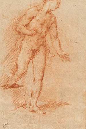 男性裸体`Male Nude (1750s) by Giovanni Antonio Guardi