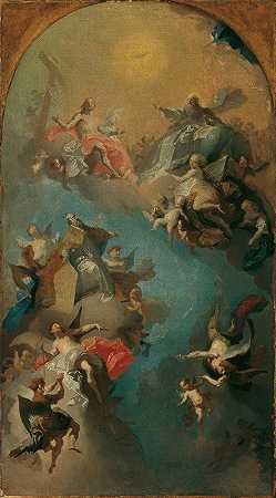 圣奥古斯丁升入天堂`Die Aufnahme des heiligen Augustinus in den Himmel (1785~1786) by Franz Anton Maulbertsch