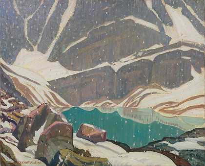 高山孤独（奥萨湖）`Mountain Solitude (Lake Oesa) (1932) by James Edward Hervey MacDonald