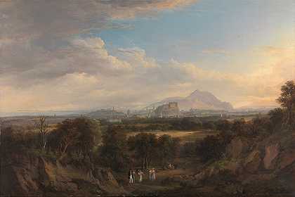 从西边俯瞰爱丁堡`A View of Edinburgh from the West (1822~1826) by Alexander Nasmyth