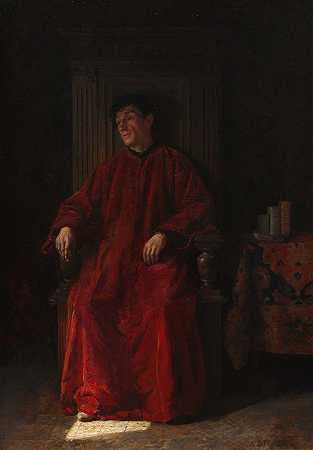红袍法官`Judge in Red Robe (c. 1890) by Adolphe Charles Edouard Steinheil