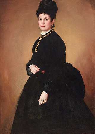 一位女士的肖像`Portrait of a Lady by Angelo Inganni