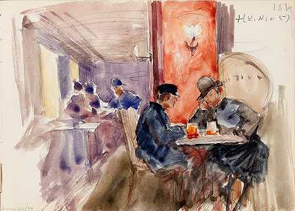 在酒吧里`Kapakassa (1886 ~ 1888) by Eero Järnefelt