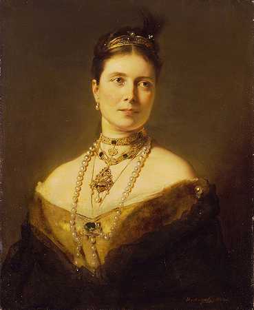 作为普鲁士王妃的德国女皇弗雷德里克`The Empress Frederick of Germany as Crown Princess of Prussia (1882) by Heinrich von Angeli