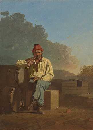 密西西比船夫`Mississippi Boatman (1850) by George Caleb Bingham