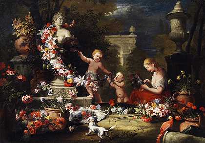 献给维纳斯女神的鲜花`Floral Offering to the Goddess Venus by Abraham Brueghel
