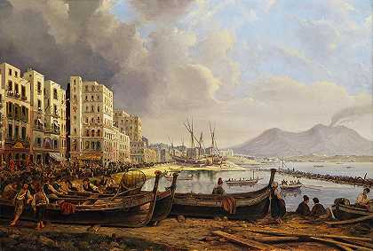 那不勒斯海岸`Coast in Naples by Pieter van Loon