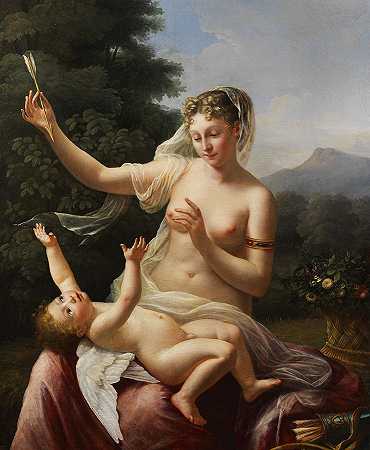 维纳斯与丘比特`Venus and Cupid by Pierre-Maximilien Delafontaine