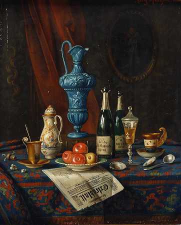 静物`Stillleben (1888) by Moritz Mansfeld