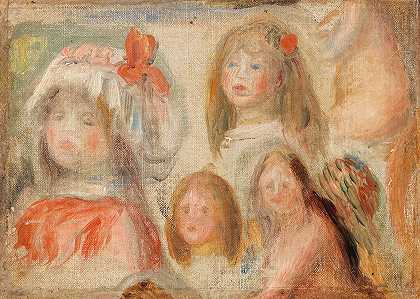 女童研究`Étude de jeunes filles by Pierre-Auguste Renoir