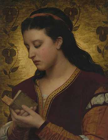 读书的女士`Lady Reading A Book (1876) by Attilio Baccani