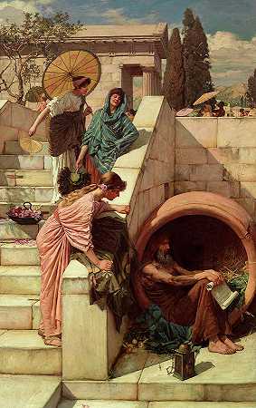 提奥奇尼斯`Diogenes by John William Waterhouse