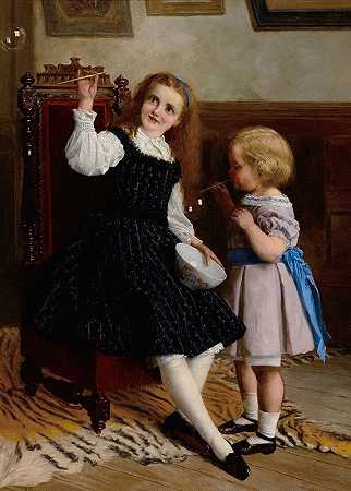 泡沫`Bubbles (1869) by William Oliver