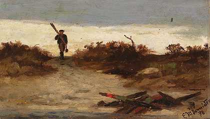 渔夫`Fisherman by Water (1886) by Water by Edward Mitchell Bannister