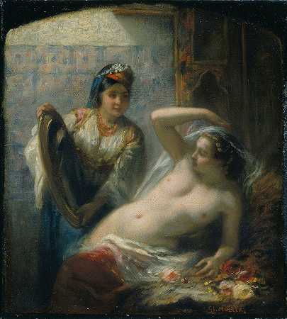 奥达利斯舞`An Odalisque (possibly 1850s) by Charles Louis Müller