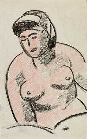 女性裸体躯干`Female Nude Torso (1980) by Carl Newman