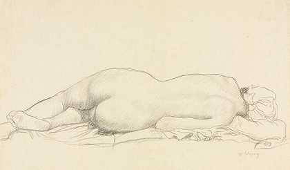 斜躺的裸女`Reclining Nude by William Strang