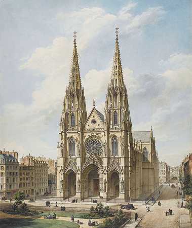 巴黎圣克洛蒂尔德教堂`Église Sainte~Clotilde à Paris (1857) by Max Berthelin
