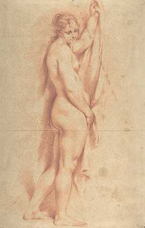 站立的裸体女性形象`Standing Nude Female Figure (1620–30) by Carlo Cignani