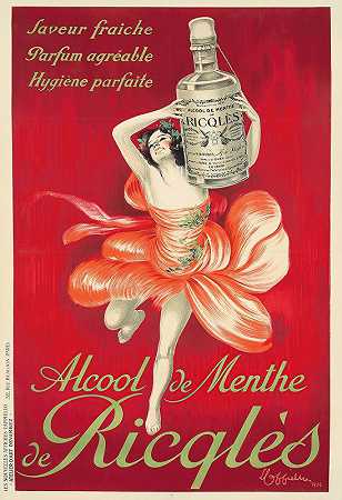 薄荷酒`Alcool De Menthe Ricqlès (1924) by Leonetto Cappiello