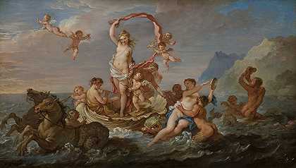 安菲岩的胜利`Triumph of Amphitrite (1730~1740) by Charles-Joseph Natoire
