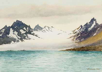 斯匹次卑尔根伊斯峡湾冰川`Glacier at Isfjorden, Spitsbergen by George Bruenech