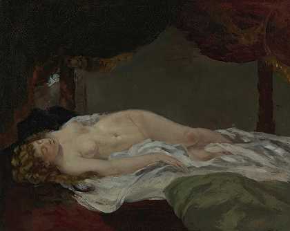 睡着的女人`Femme Endormie by Gustave Courbet