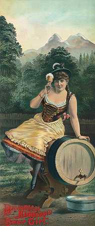 巴伐利亚高地啤酒女孩`Bavarian highland beer girl (1886) by Henry Jerome Schile