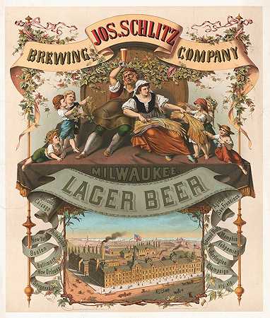 乔斯。施利茨酿造公司，密尔沃基啤酒`Jos. Schlitz brewing company, Milwaukee lager beer (1878) by Moritz Ulffers