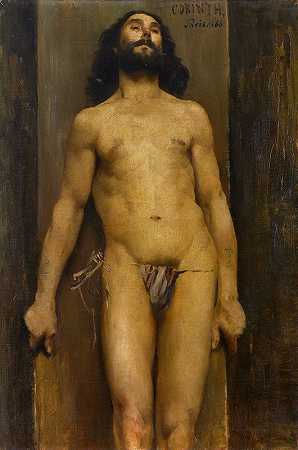 男性裸体`Male Nude (1886) by Lovis Corinth