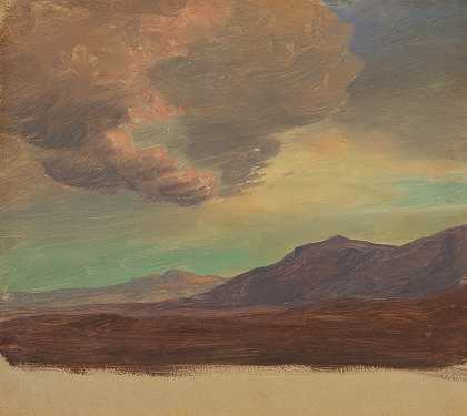 巴勒斯坦或叙利亚附近的景观`Landscape, near Palestine or Syria (1868) by Frederic Edwin Church