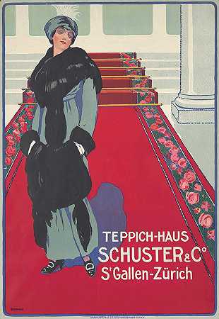 地毯屋，舒斯特公司`Teppich~Haus, Schuster and Co (1916) by Fortune Bovard