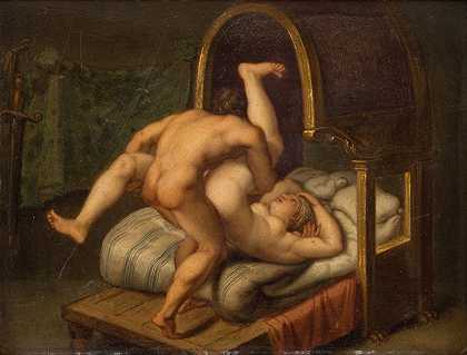 男女裸体`Nuditet med mand og kvinde (1572 – 1602) by Agostino Carracci