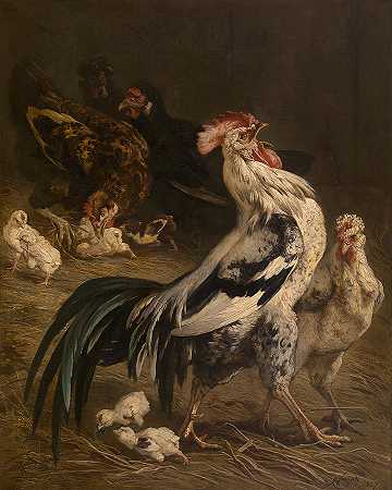 公鸡`Cock by Charles Verlat