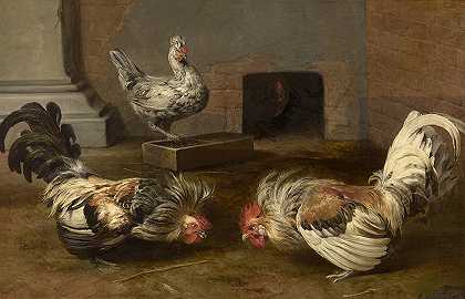 斗鸡`Cock Fight by Frans Snyders